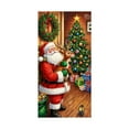 thumbnail image 2 of Funda de puerta navideña de 35x72 pulgadas - Cortina navideña para Santa Claus para decoración de puertas y paredes, tela de poliéster, fácil de instalar, 2 of 6