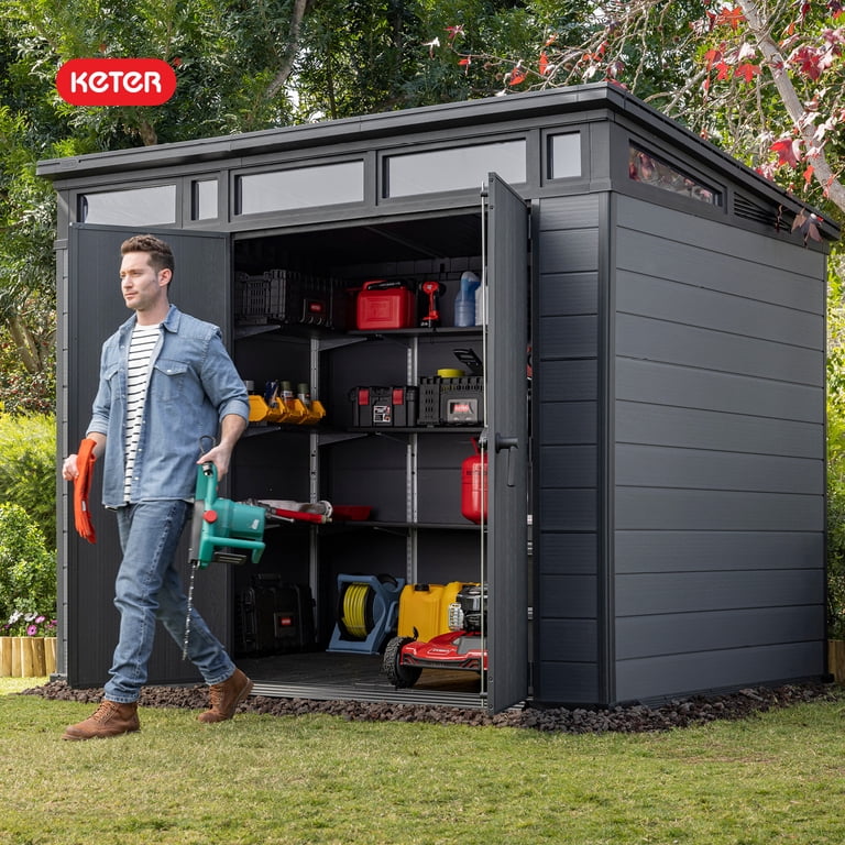 Keter Cortina 9x7 ft. Durable Resin Outdoor Storage Shed With
