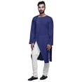 thumbnail image 1 of Atasi Solid Indian Fashion For Men Cotton Slub Button Down Kurta For Men, 1 of 6