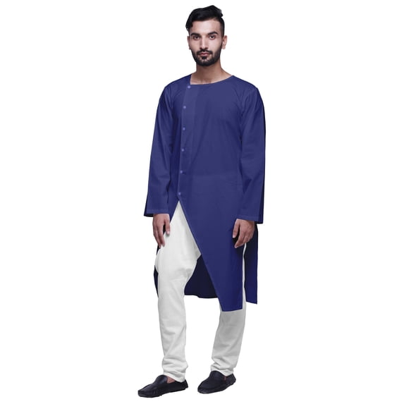 Atasi Solid Indian Fashion For Men Cotton Slub Button Down Kurta For Men