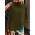 thumbnail image 4 of Suéter PRETTYGARDEN Oversized Cuello Alto Otoño 2025 Talla L - Verde, 4 of 7