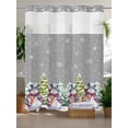 thumbnail image 2 of Snowman Merry Christmas Winter Snowflakes No Hooks Shower Curtain with Snap in Fabric Liner Set, Xmas Tree Gray Shower Curtains Waterproof Bathroom Curtain with See Through Top Window, 60x72 Inch, 2 of 6