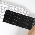 thumbnail image 2 of 10pcs Keyboard Stickers Black Background with White Lettering Keyboard Skin, 2 of 8