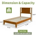 thumbnail image 2 of Ktaxon Twin Wooden Bed Frame, Platform Bed with Headboard & Slats Support, Brown, 2 of 8
