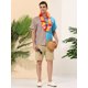 thumbnail image 3 of Lars Amadeus Camisa hawaiana de manga corta con botones y patchwork a rayas de verano para hombre Azul rojo XL, 3 of 6
