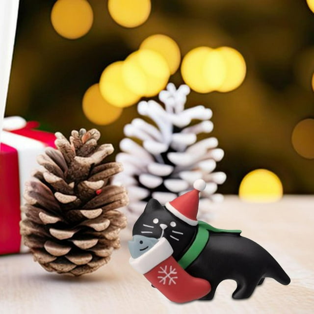 Adornos navideños Macarena para gatos Figuras decorativas de resina