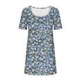 thumbnail image 7 of Tnhcen Women's Summer Vintage Print Pocket Short Sleeve Round Neck Cotton-Like Spandex Casual Dress S-2XL Breathable Loose Fit Plus Size Daywear Outfit, 7 of 7