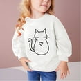 thumbnail image 2 of Kids Solid Color Tops Long Sleeve Hooded Blouse Fall and Winter Middle Big Girls Boys Heart Print Long Sleeve Top Sweater White 2-3 Years, 2 of 4
