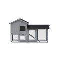 thumbnail image 4 of Pefilos 55" Rabbit Hutch with Run, Pull-Out Tray, Extensible Chicken Coop, for Rabbits or Guinea Pigs Small, Gray, 4 of 10