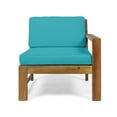 thumbnail image 5 of Makayla Outdoor 3 Seater Acacia Wood Sofa Sectional with Cushions, Teak and Teal, 5 of 13