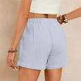 thumbnail image 4 of vigerkar Women Comfy Drawstring Casual Shorts with Pocketed Elastic Waist Trendy Summer Loose Lounge Beach Shorts 2025 Grey, L, 4 of 6
