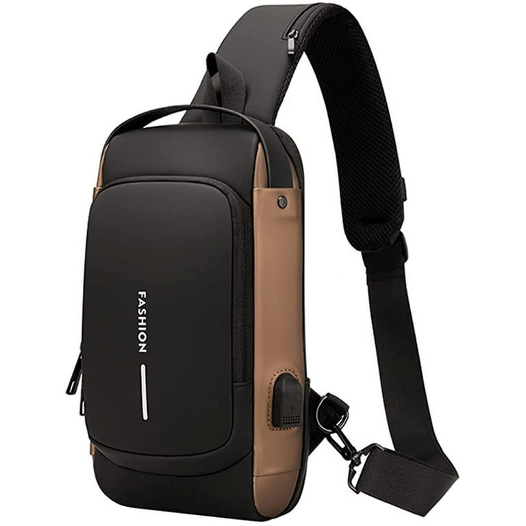 Waterproof USB Charging Design Sports Crossbody Sling Bag In MULTI