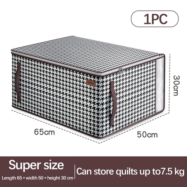 TopLLC Visual Clothes Storage Bag Wardrobe Sorting Storage Box Portable Storage Bag Winter Quilt Storage Box