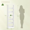 thumbnail image 6 of Hzuaneri 6-Tier Bookcase, Narrow Bookshelf, Skinny Display Bookcase with Cube Storage, Adjustable Shelves for Living Room, Office, Study, Bedroom, White, 9.4 x 19.7x 72 inch, 6 of 7
