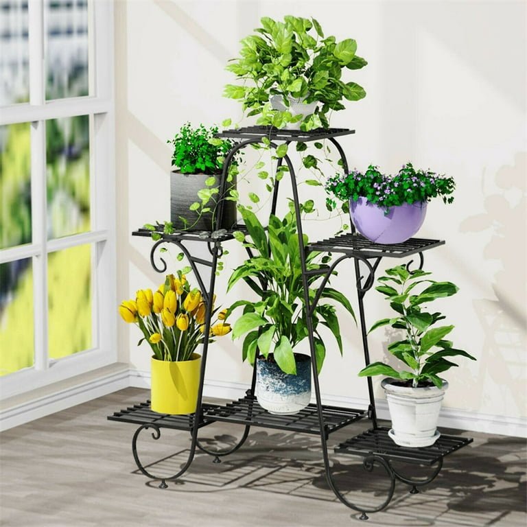 5-Pack Metal Plant Stands, Heavy Duty Anti-Rust Iron Flower Pot
