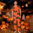 thumbnail image 2 of Halloween Family Pajamas Matching Set - Soft 2 Piece Long Sleeve Top & Pants Sleepwear, Halloween Bat Print Short Sleeve Sleepwear for Family for S Pjs, 2 of 8