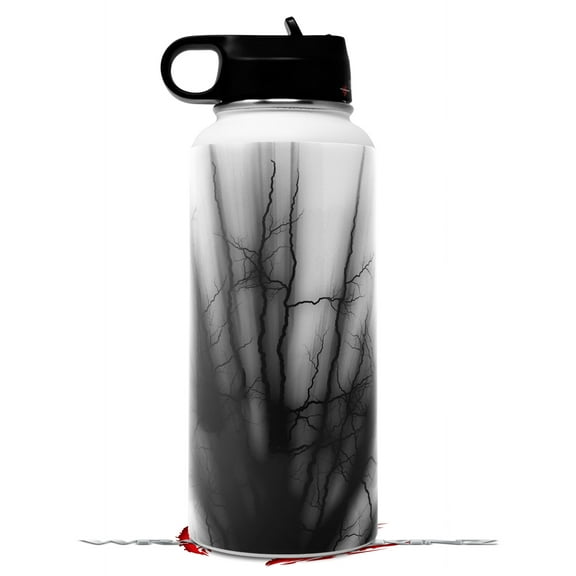 Skin Wrap Decal compatible with Hydro Flask Wide Mouth Bottle 32oz Lightning Black (BOTTLE NOT INCLUDED)