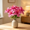 thumbnail image 7 of Realistic 5 Heads Silk Hibiscus Flowers for Home Decor - Maintenance-Free Artificial Bouquet for Living Room, Wedding Centerpiece, Flexible Stems, Perfect Gift Hot Pink, 7 of 7