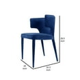 thumbnail image 5 of Cid 20 Inch Modern Dining Armchair, Curved Wingback, Metal Legs, Blue, 5 of 5