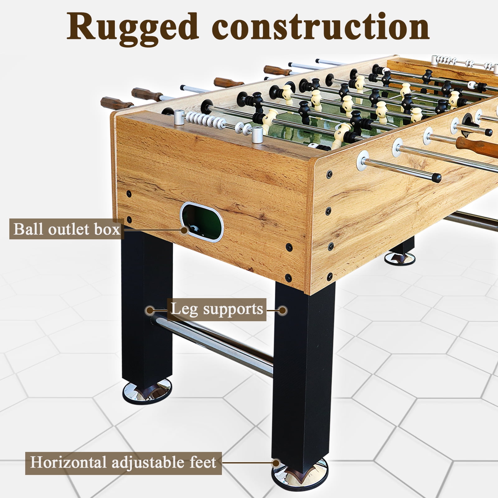 Seydrey 54" Competition Sized Foosball Table, Arcade Table Soccer for Home with Leg Levelers & Heavy-Duty Legs, Perfect for Family