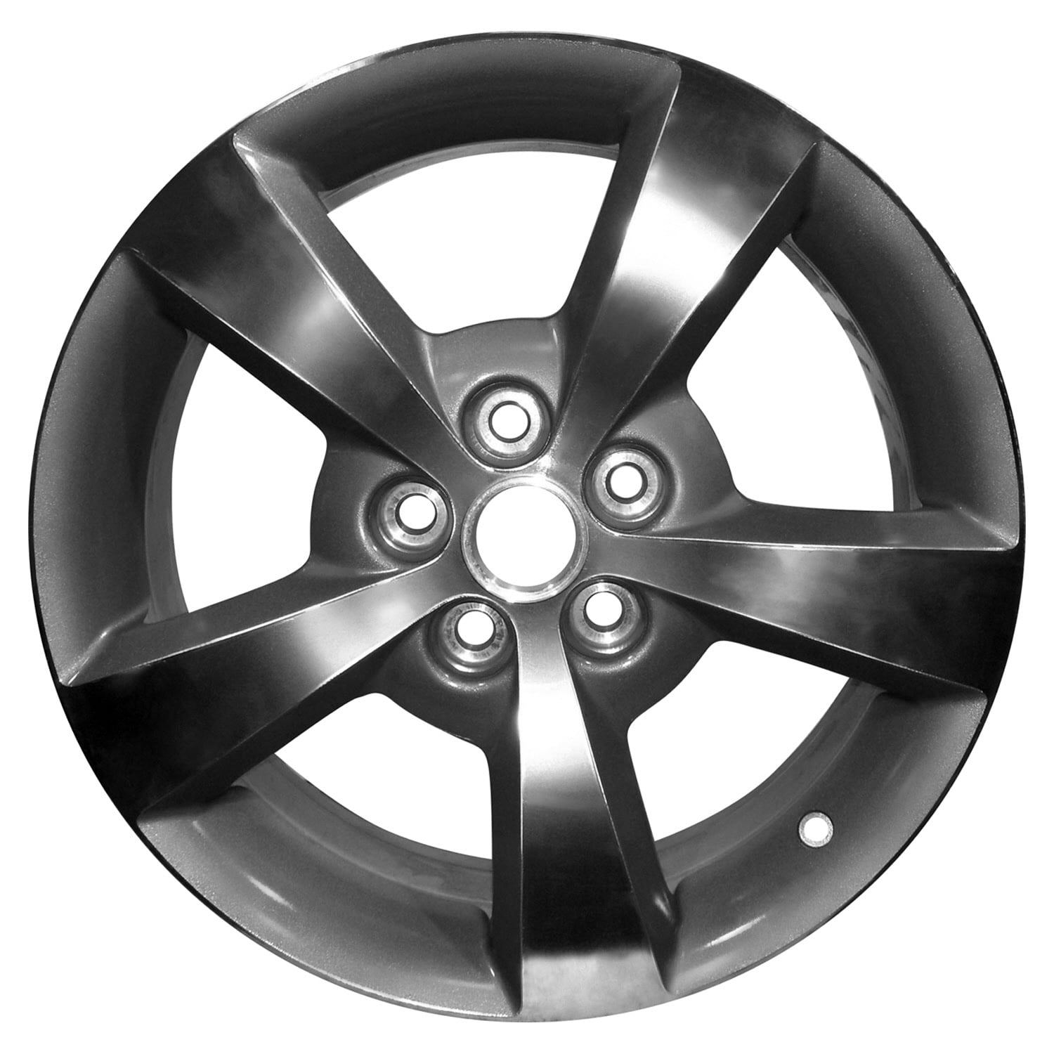 Replacement 5 Spokes Machined with Medium Charcoal Metallic Pockets Factory Alloy Wheel Compatible w 