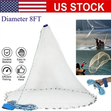 4FT Fishing Cast Net Bait Easy Throw Hand Cast Strong Nylon Mesh