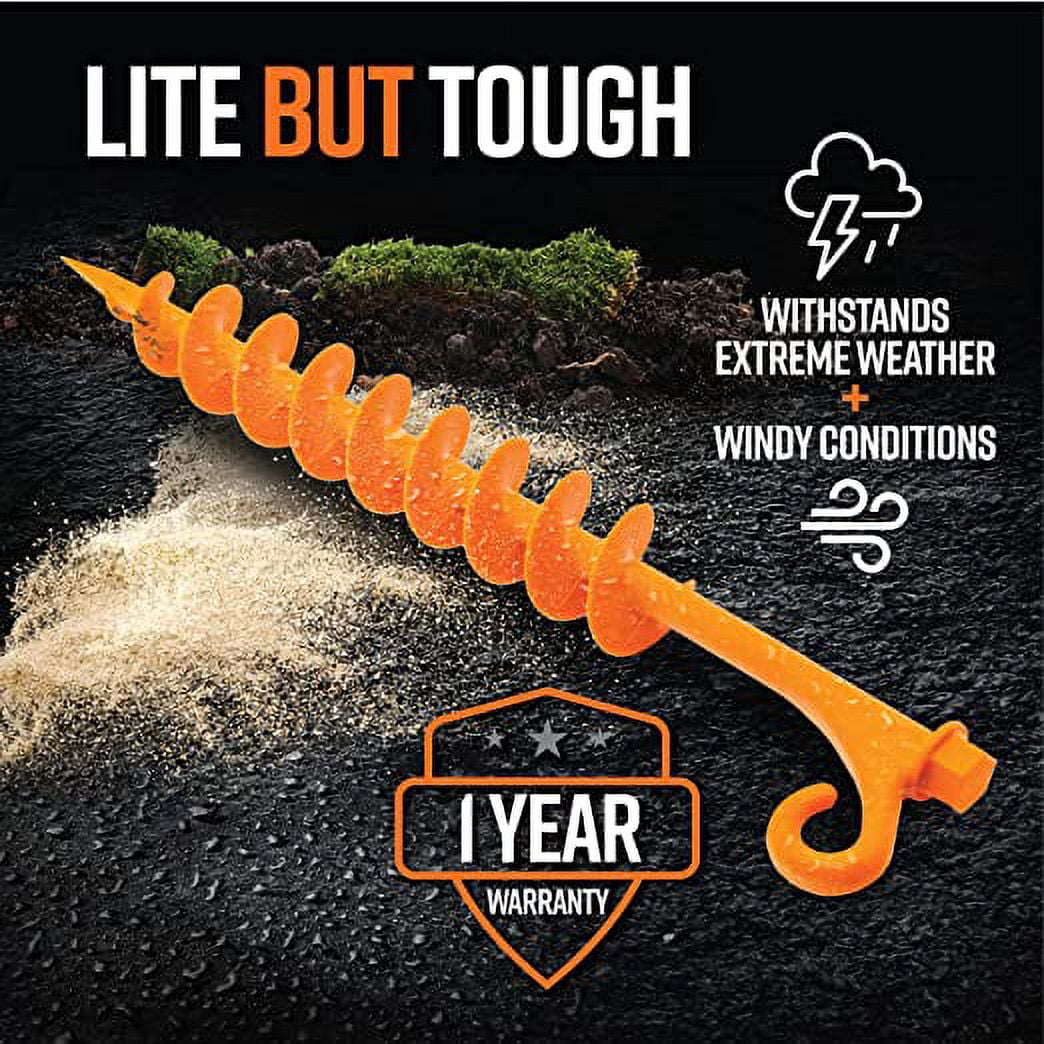 GROUNDGRABBA Lite Orange Tent Stakes 6 Pack
