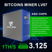 BTC Solo Miner Lucky Miner LV07 ASIC Mining 1Th/s BTC BCH BSV DGB SHA256 Crypto Silent Home Bitcoin Miner Lottery Machine Device