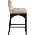 thumbnail image 4 of Meridian Furniture Waldorf Beige Chenille Fabric Stool, 4 of 8