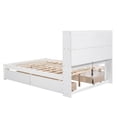 thumbnail image 5 of Euroco Wood Full Platform Bed with Headboard, Shelves,Drawers and USB Charging Station for Kids Teens,White, 5 of 15