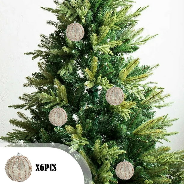 Ganfancp Adornos Navideños Decoración Del Árbol de Navidad Bolas con Polvo Adornos Navideños 8Cm Decoraciones Navideñas Colgantes Pequeños Ofertas Del Día X6 Bolas de Navidad En Polvo