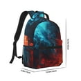 thumbnail image 2 of Rateoe Red And Blue Fire Pattern Durable Student Backpack Laptop Bag- Ergonomic Design, Waterproof Twill Fabric - Ideal for School, Travel, and Outdoor Activities, 2 of 6