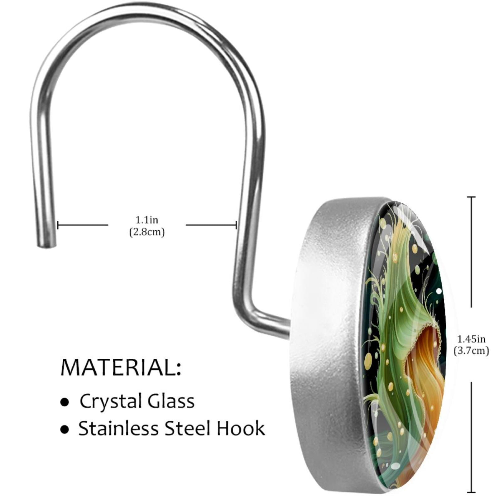 HemaKayy 12 Pcs Decorative Shower Curtain Hooks - Stainless Steel Rings for Bathroom Décor - Easy Glide & Secure Hold - Perfect Decoration for Bathroom Shower Rods - Ocean Sea Slug