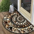 thumbnail image 4 of Non-slip Easy-to-clean Semi-circular Welcome Mat with Colorful Pebbles and Shells, Suitable for Indoor/Outdoor Use - Perfect for Entrance, Kitchen, Bathroom, Patio, Balcony Decoration, 4 of 4