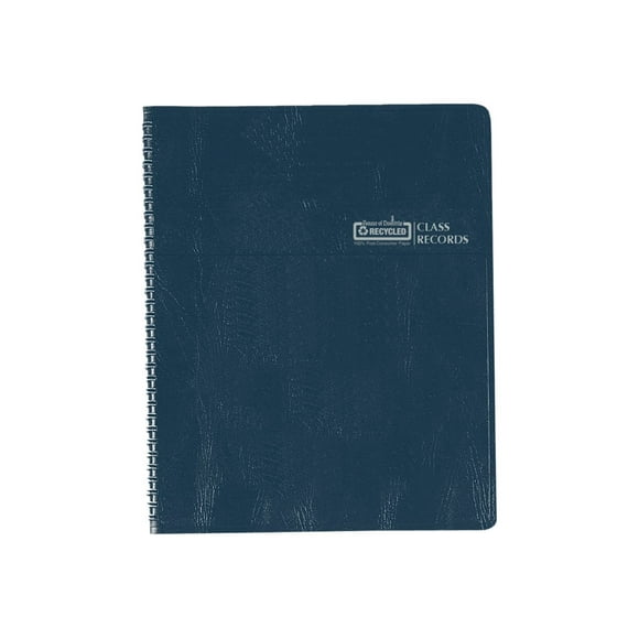 House of Doolittle Recycled - Class record planner for teachers - wire-bound - Letter - blue cover - simulated leather