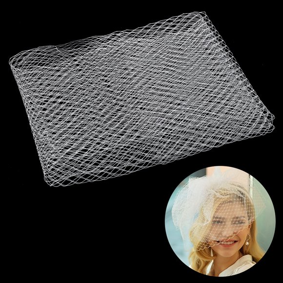 1.1 Yard/1M White Veil Neting Fabrics 16.5~17.7 Inch Wide Bridal Wedding Veil Net Birdcage Veil Netting Fascinator Millinery Netting Fabric Mesh Fabric for Bride's Headdress Veil Making