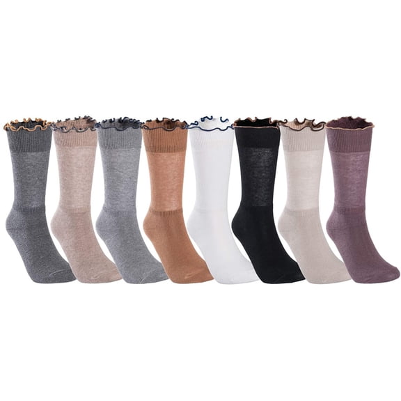 Lovely Annie Comfortable Big Girls Women's Cotton Crew Socks L1855 Size 5-11