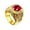 Red, variant on Men's Stainless Steel Round Multicolor Gemstone Ring Circumference Sticky Zirconia Vintage Classic Chinese Gold Dragon Jewelry Red Size 12