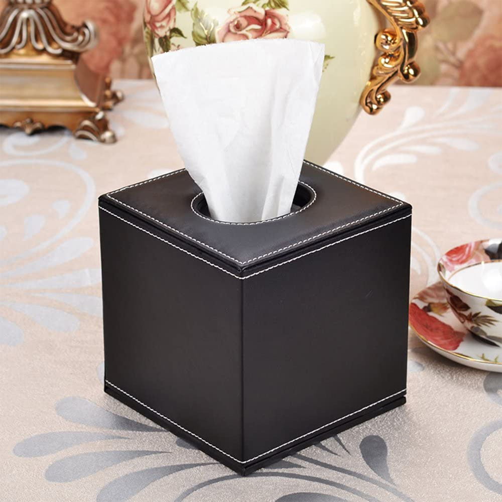 PU Leather Tissue Paper Box Car Home Office Pumping Paper Napkin Holder Box 