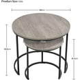 thumbnail image 2 of Sptwo Nesting Side Tables Set of 2, Modern Round End Tables w/Waterproof Scratch Resistant Surface & Sturdy Metal Base for The Living Room,Guestroom, Balcony, Apartment and Small Space,Gray, 2 of 9