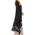 thumbnail image 4 of Sakkas Leonor Women's Boho Casual Long Maxi Caftan Dress Kaftan Cover-up LougeWear - 6-BlackWhite - One Size, 4 of 5