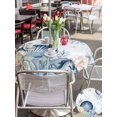 thumbnail image 5 of Outdoor Tablecloth with Umbrella Hole for Patio/Picnic/Party/Camping, Navy Blue Shell Coastal Waterproof Table Cloth Round Cover Washable, Starfish Coral Summer Beach Nautical (Dia 60"), 5 of 9