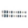 thumbnail image 2 of Fofosbeauty 24pcs Press on False Nails Tips, Square Fake Nails, Square Haze Blue Halo Marbling, 2 of 7