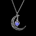 thumbnail image 6 of Luminous Moon Necklace Stone Pendant Necklace Halloween Fluorescent Necklace Glow in The Dark Accessories for Women, 6 of 6