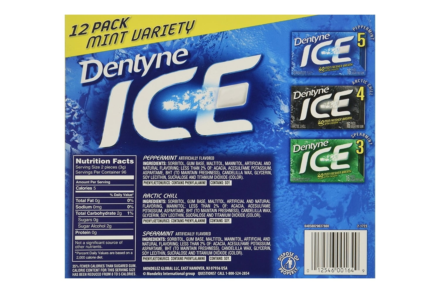 Dentyne Ice Mint Variety Gum, 12 Count