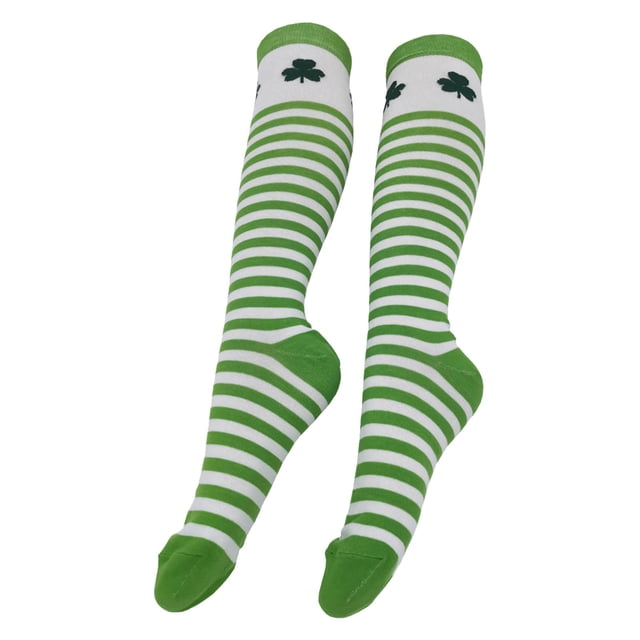Chaussettes Mi-Mollet à Rayures Festives pour Femmes et Filles, Mode Irlandaise