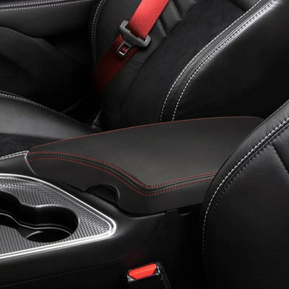 JJMY Center Console Armrest Cover PU Leather For 2015-2023 Dodge Challenger Protector