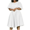 thumbnail image 2 of DailyTrove Women's Plus Size Swing Dress-Short Sleeve-Fit & Flare-Polyester-for Casual Gathering/Everyday-Plus Size Friendly, 2 of 6