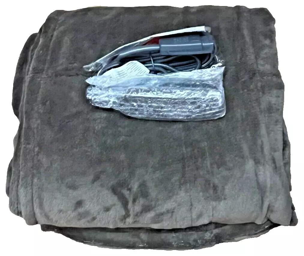 Sunbeam Royal Luxe Walnut Heated Personal Throw / Blanket, Cozy-Warm, Adjustable Heat Settings