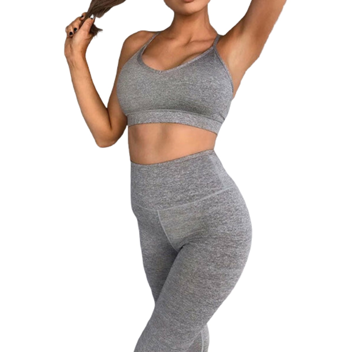 suanret Women's Sport Gym Yoga Vest Bra +Sports Legging Pants 2PCS